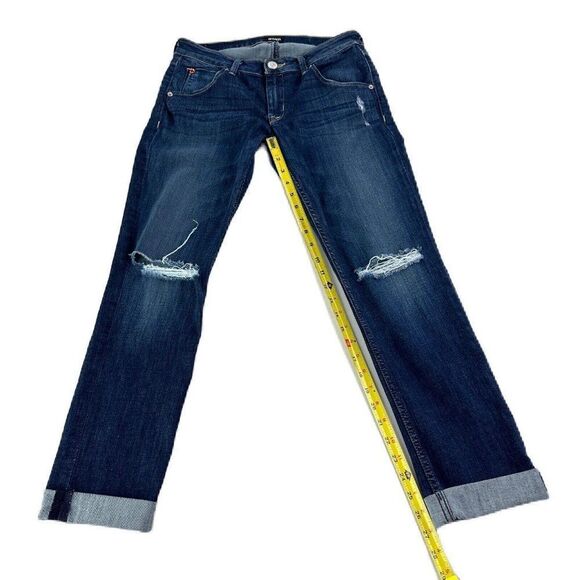 Hudson Bacara Crop Straight Leg Cuffed Jeans Dark Blue Vina Women’s 27 Stretch - Picture 11 of 14